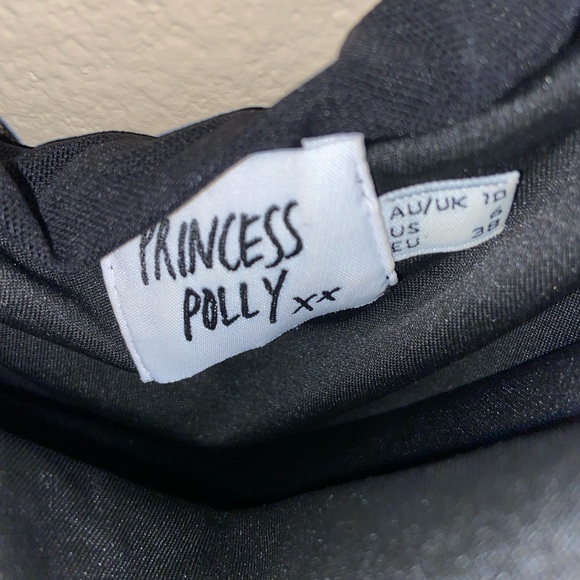 Princess Polly y2k Black Charvi Mini Dress puffer see thru sleeve grunge skirt - Picture 3 of 13